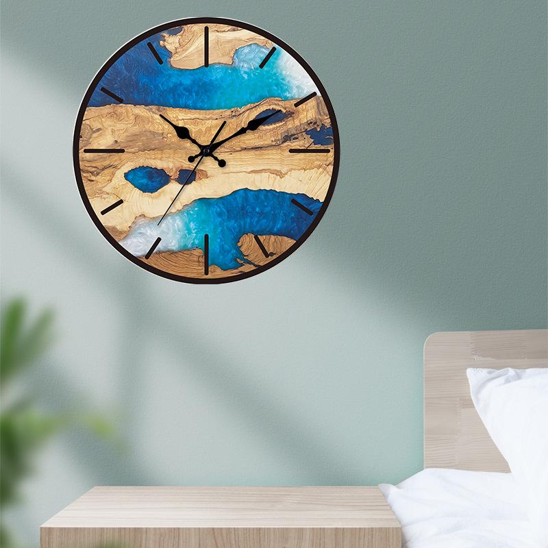 Nordic Minimalist Wood Grain Acrylic Silent Wall Clock for Living Room Decor