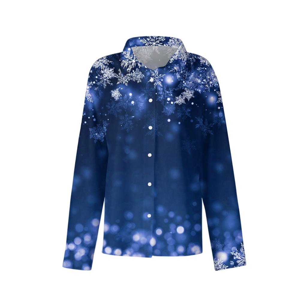 Dameskjorte med blomsterprintknapper, langermet avslappet vanlig skjorte bluser avslappet plussstørrelse basic topper