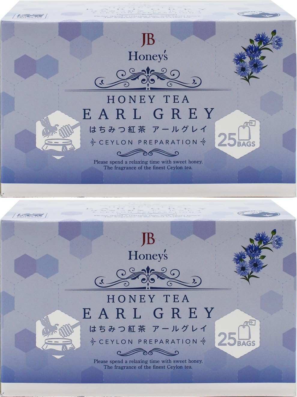 Цейлонский семейный медовый черный чай Эрл Грей 25 пакетиков х 2 коробки