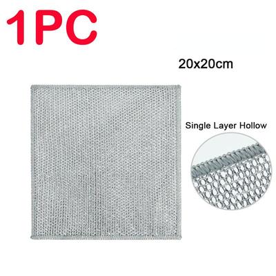 1/5/10PCS 20cm Rust Removal Cleaning Cloth Kitchen Magic Dishwashing Towel Metal Steel Wire Cleaning Rag