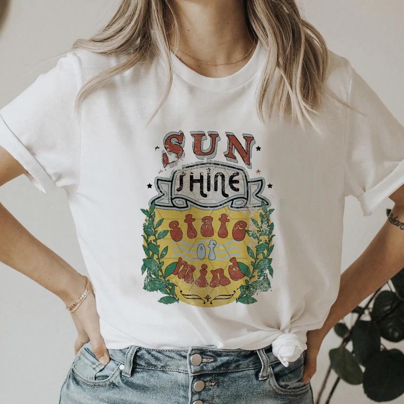 Retro Car Print Shirt 90s Cute Tees Ladies Women Short Sleeve Summer Clothes Tops Female Fashion Cartoon Tshirts Graphic TShirt