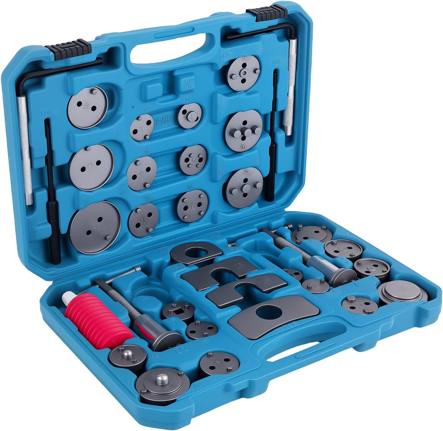 

15-Piece Drum Brake Tool Kit with Spring Compressors, Pliers, Adjusting Spoons, Gauge & Bleeder Hose