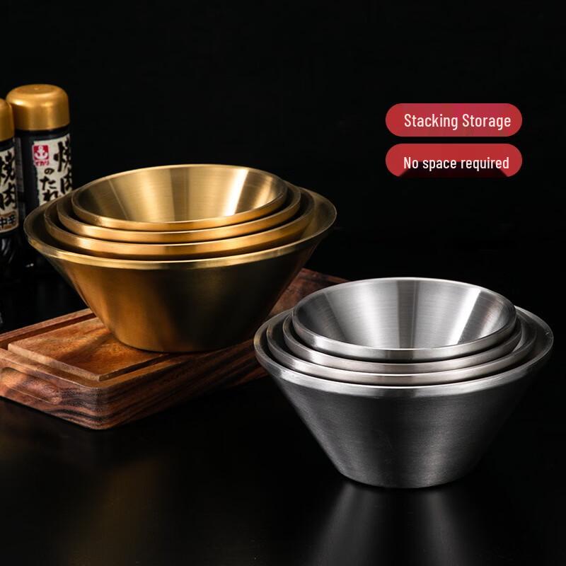ZISIZ Double-Layer Golden V-shaped Serving Bowls