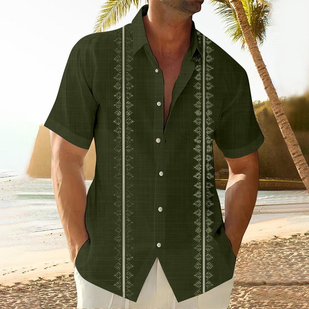Hawaiian Shirt For Men, Men's Vintage Button Down Bowling Shirts Short Sleeve Summer Beach Shirt