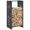 Firewood Rack Black 40 x 30 x 80 cm Cold Rolled Steel