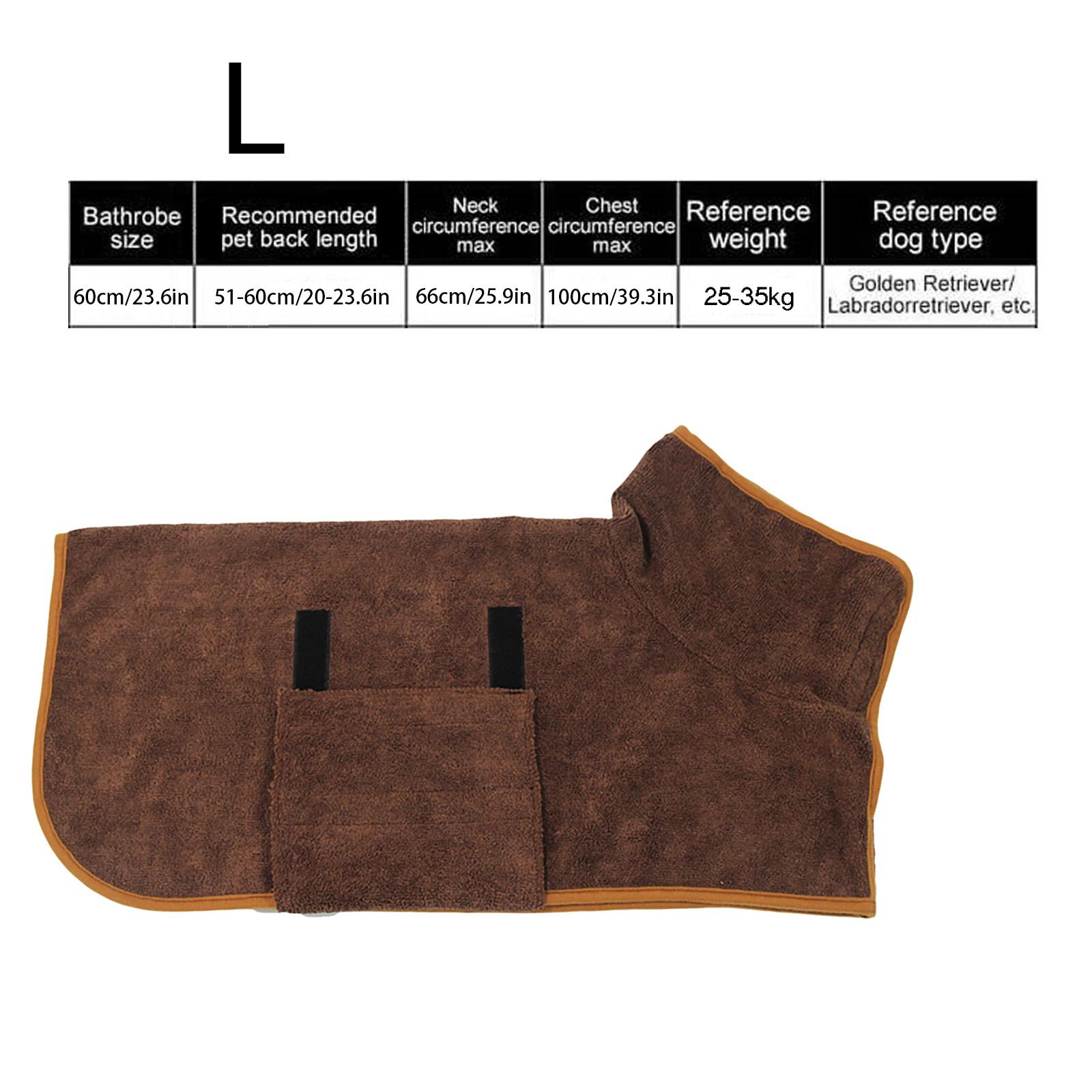 

Супер впитывающий халат для домашних животных, халат для собаки, быстросохнущий впитывающий халат для кошек, полотенце L кофейный