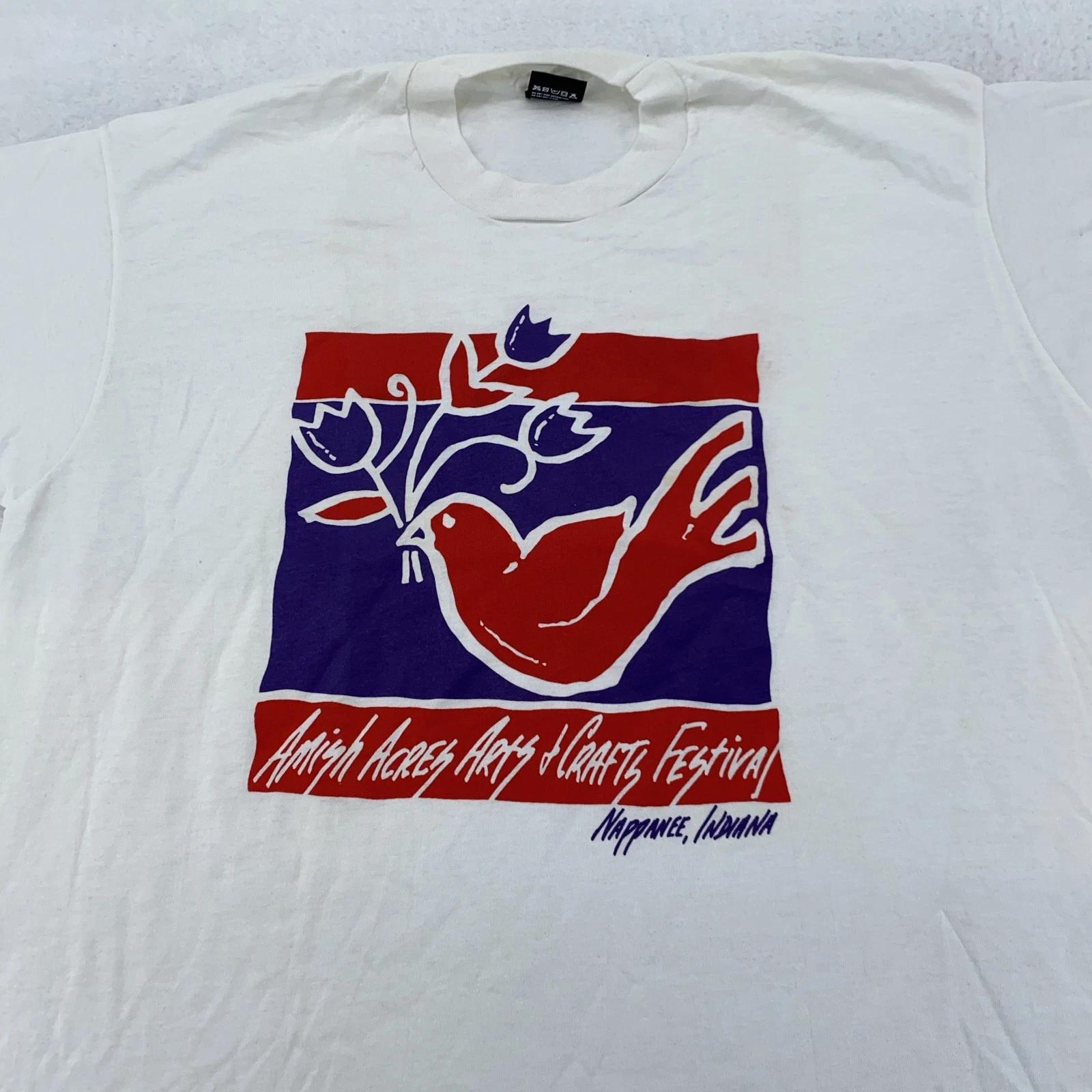 

Vintage Amish Acres Arts Crafts Festival Shirt Mens XL Nappanee Indiana 90s Tee 3XL