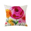 Pillow Linen Printed Pillow Cover Ins Plant Watercolor Printed Pillow Home Decoration Festival Fabric Cushion Bedside Backrest