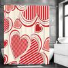 Red Love Shower Curtain, Bathroom Decorative Shower Curtain, Waterproof Shower Curtain with Hooks