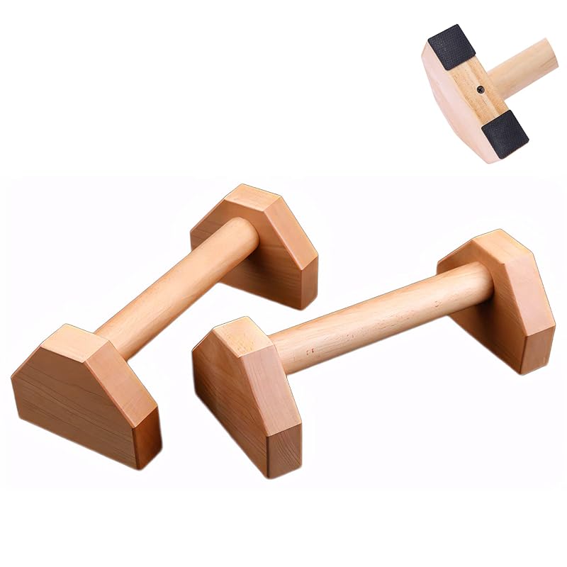 

Charmoon Wooden Push-Up Bars, 30cm, 2-Piece Set, for Push-Ups, Handstands, and Strength Training, Large, Thick, Parallel, Stable, Non-Slip, and