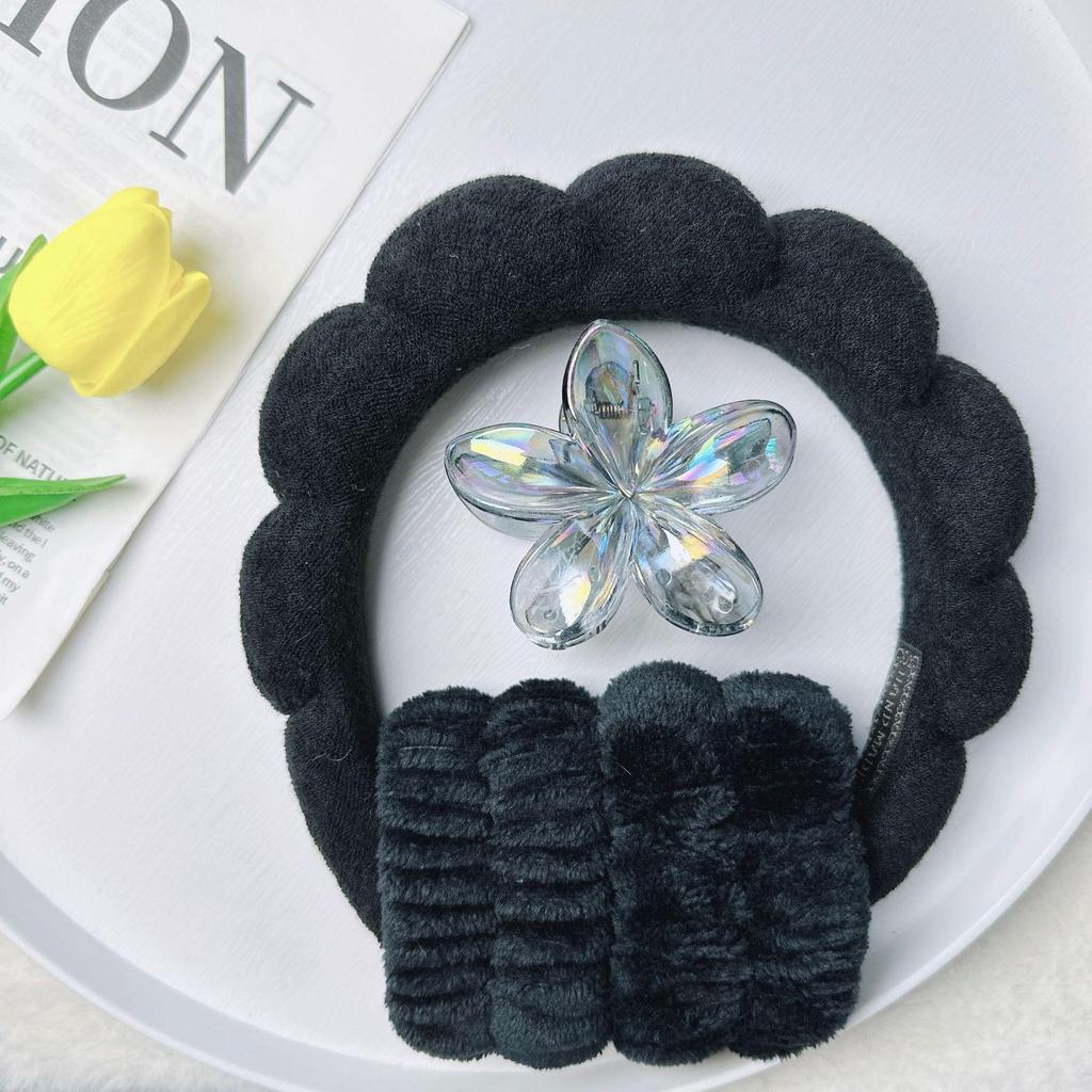 16-Piece Multi-Color Soft Headband and Hair Clip Set with Bowknot Washband and Elastic Hair Ties