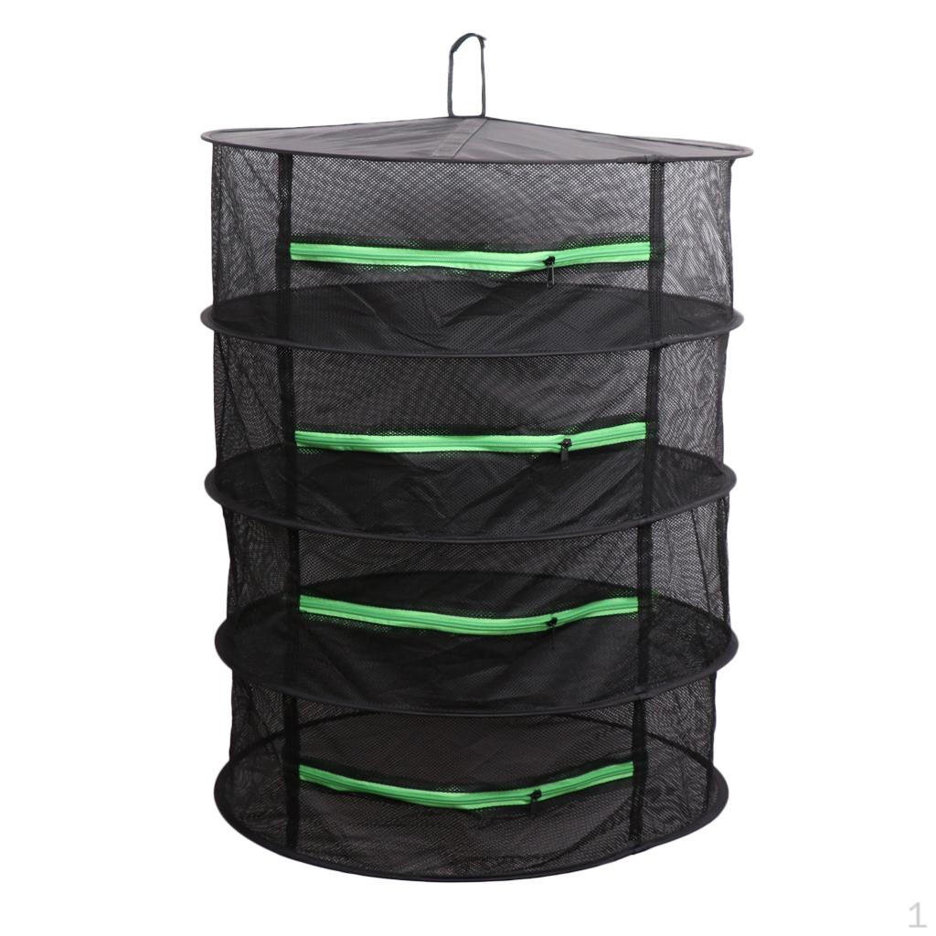 

4 Hanging Drying Rack with Zipper Fits for , Food, Tea, Breathable, Quick-drying Black + Green Zipper