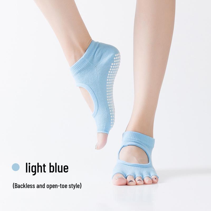 Korean Hot-Selling Open-Toe Backless Yoga Socks - Non-Slip Five-Toe Gel Dot Fitness Floor Socks