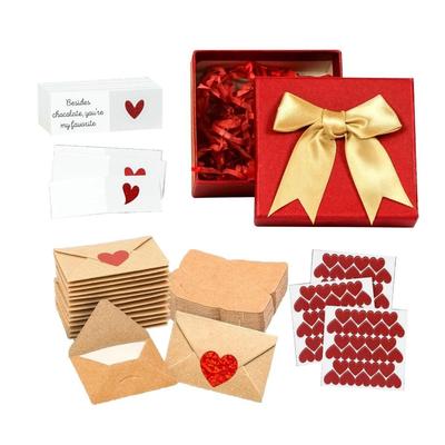 30/60 Pezzi Biglietti Mini Vuoti Set Busta Lettere d'Amore Kit Bigliettini d'Amore San Valentino