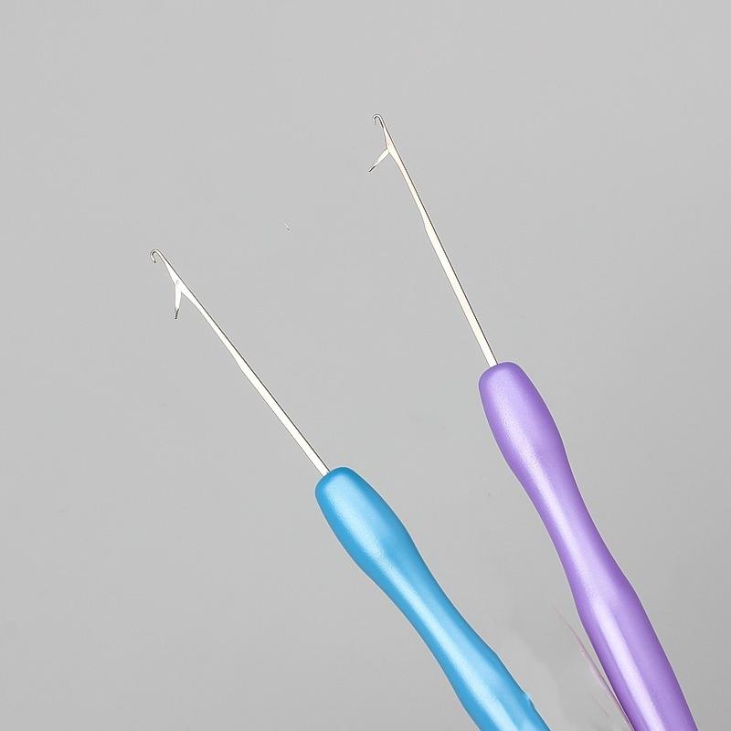 New DIY Woolen Knitting Crochet Hooks 1pc Colorful Plastic Shank Tongue Wig Hair Extension Crochet Hook