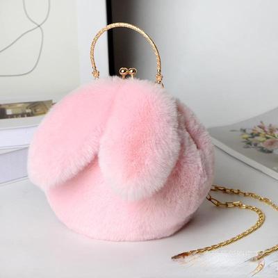 New Women Plush Mini Shoulder Bag Female Messenger Bags Purses Soft Cute Rabbit Ears Crossbody Bags for Women Sac A