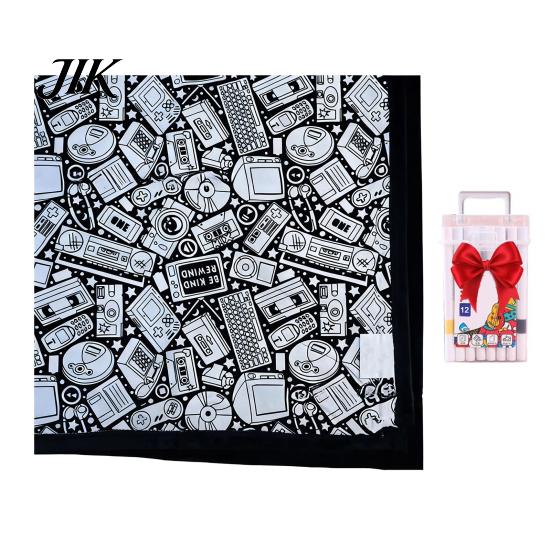 DIY Coloring Blanket for Parties Color Your Own Art Project with Markers Washable Gift Idea Craft Throw Home Decor Holiday Party Activity Unique