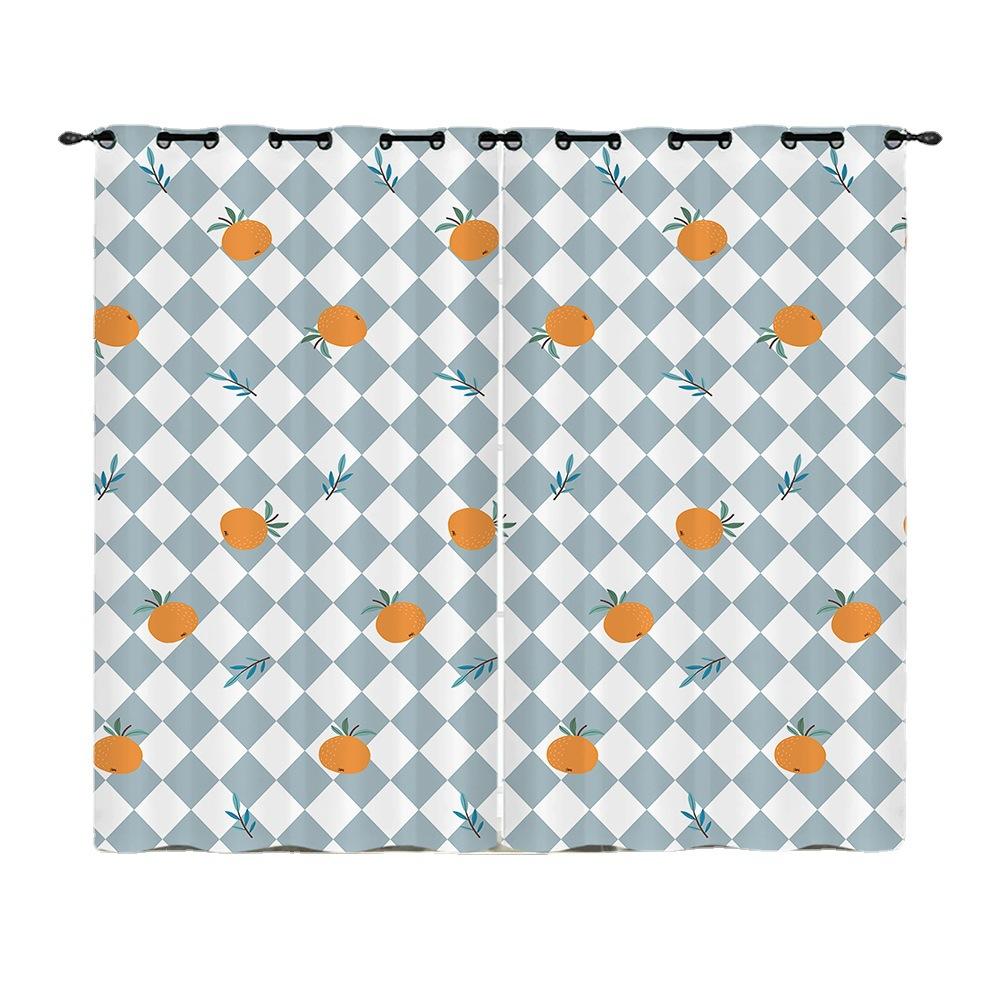 Curtain Cartoon Animal Plaid Blinds Digital Printing Blinding Curtains Punching