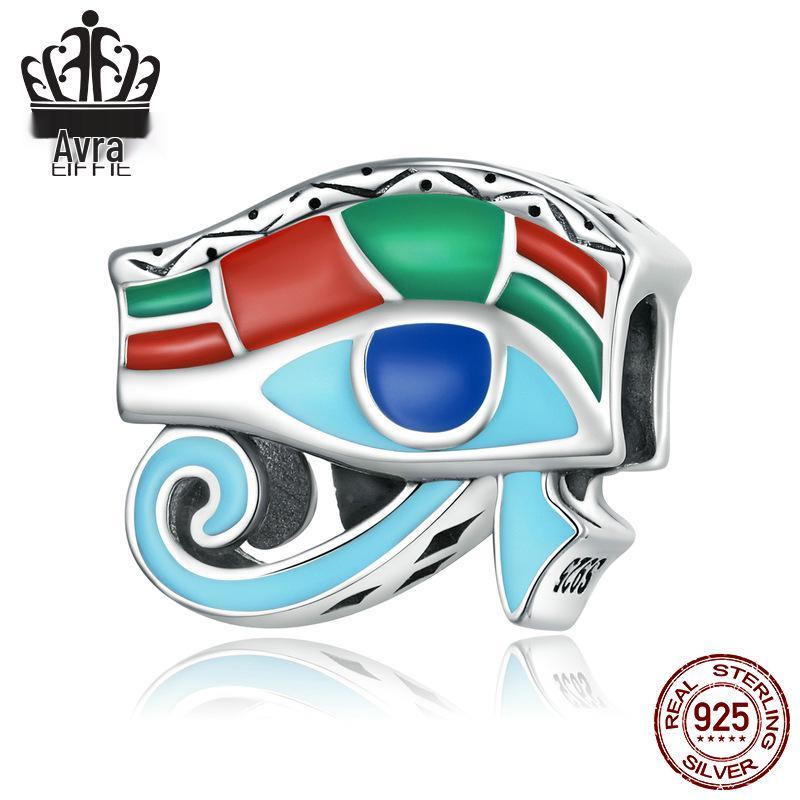 Avle S925 Sterling Silver Devil Eye Bracelet with Oil Drip Beads