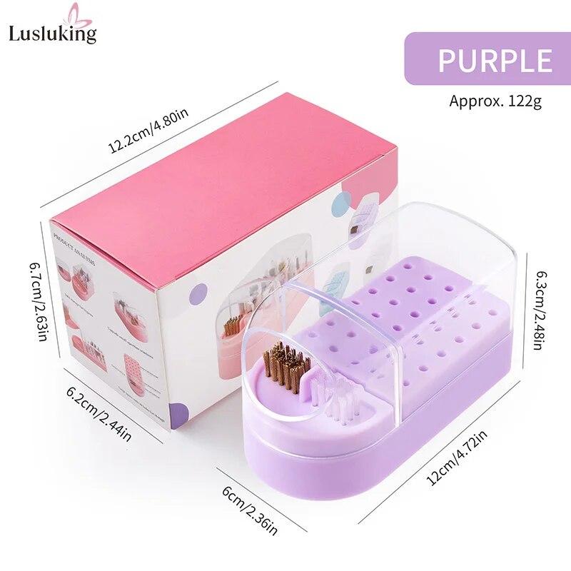 30 Holes Nail Art Drill Bits Storage Box Milling Cutter Showing Shelf Nail Tools Holder Display Electric Drill Bits Organizer