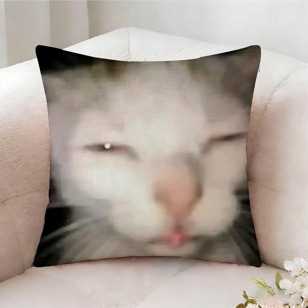 Cat Funny MEME Pillow Case Pillowcase Doublesided Printed Sofa Cushion Bedroom Headboard Pillow