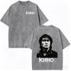 Legendary Russia Rock Band Viktor Tsoi Kino Vintage Washed Tshirts Men Women Clothing Fashion Oversized Cotton Casual T Shirt