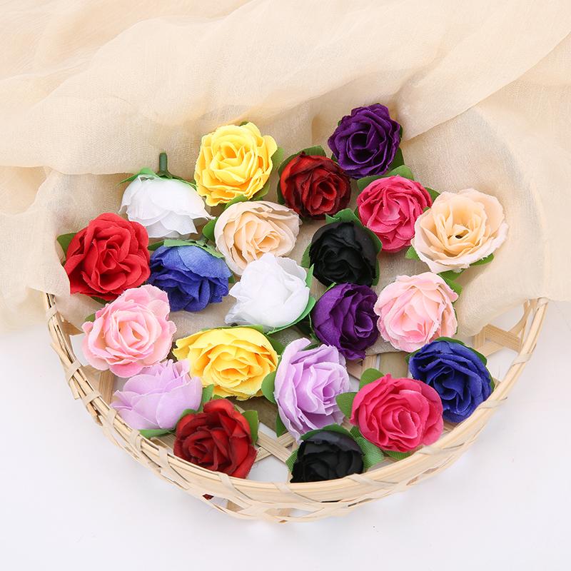 10/20/50Pcs Rose Artificial Flowers Head 3CM Fake Flower for Wedding Decoration Party Christmas Home Decor Craft Gifts Accessory