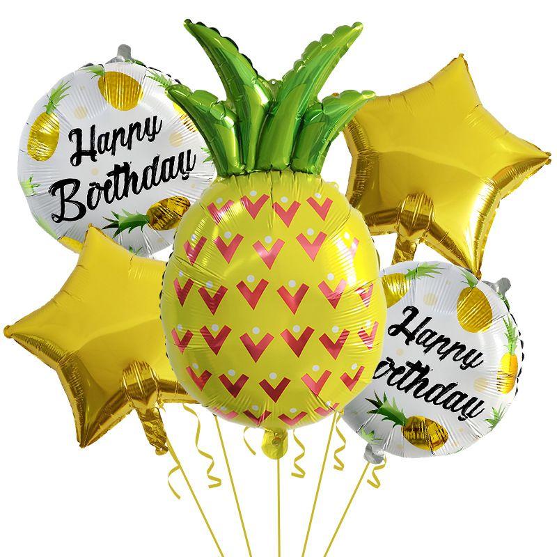 

Hawaii Fruit-themed Fruit Balloons - Watermelon, Orange, Lemon, Pineapple - Aluminum Foil Balloon Set for Birthday Party Decoration Pineapple balloon b