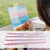4/6Pcs Watercolor Paint Brushes Paint Brushes Set Nylon Hair Wooden Handle Paint Brush Long Handle for Acrylic Gouache Oil