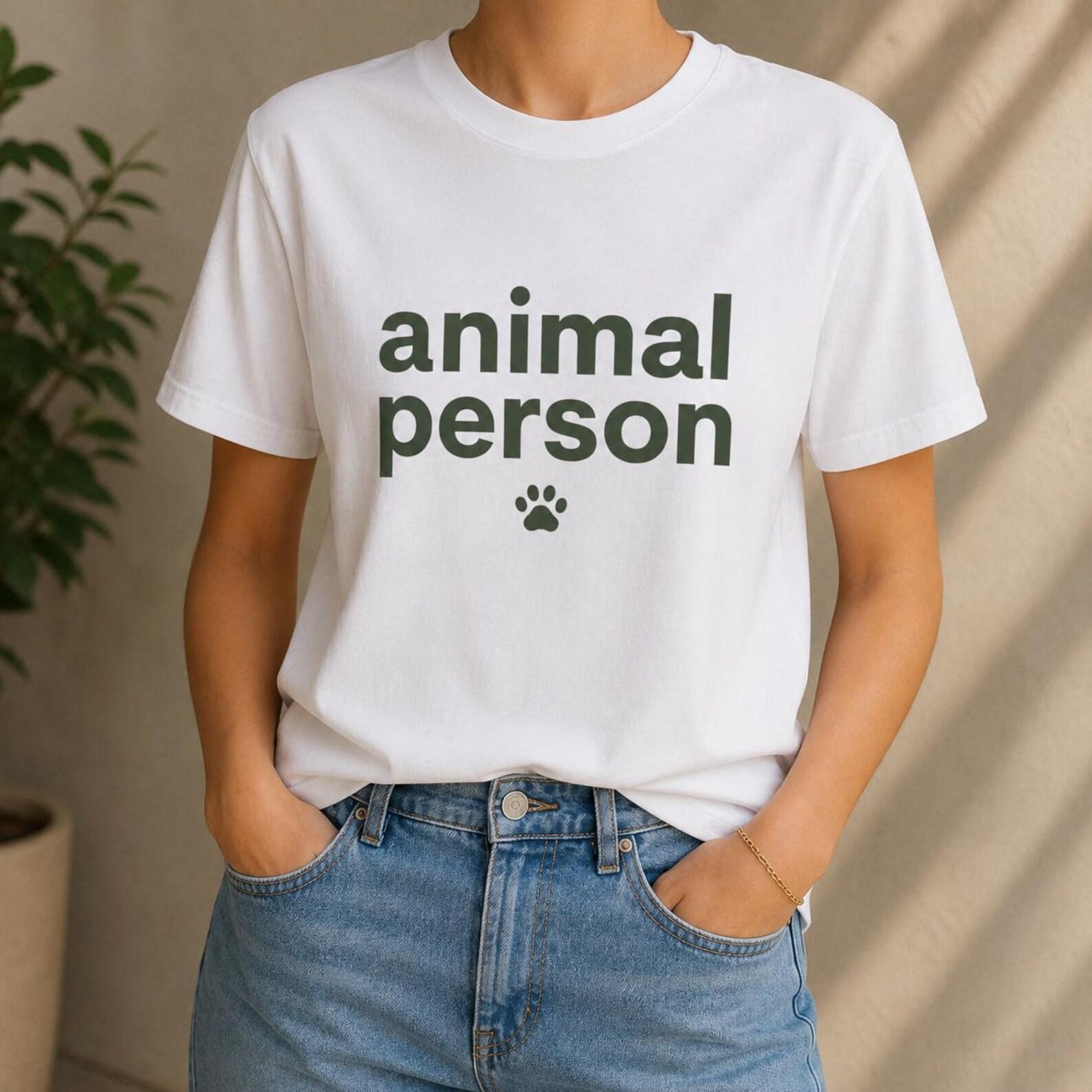 Animal Person Shirt, Funny Pet Lover Tee, Paw Print T-Shirt, Introvert Cat Dog Gift 4XL