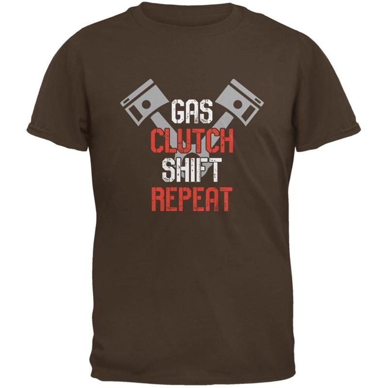 Gas Clutch Shift Repeat Brown Adult T Shirt