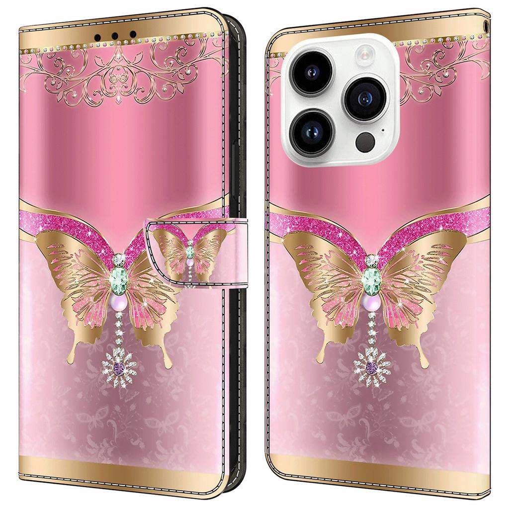 For iPhone 16 Pro Max Case 3D Pattern PU Leather Wallet Phone Cover with Stand