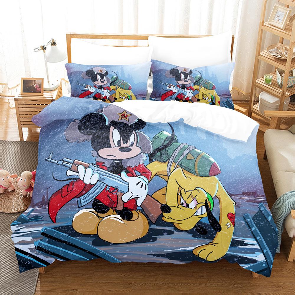 3D Cartoon Animation Bedding Three-Piece Digital Printing Microfiber Polyester Cotton Quilt Cover