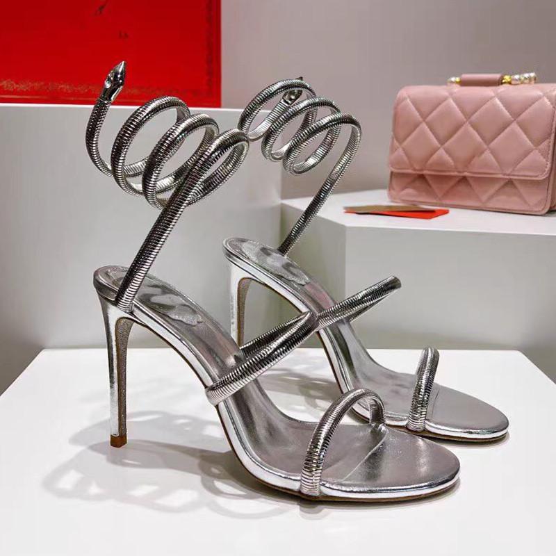 Fashion Star style Sexy Narrow band Coiled-strap Women Sandals Fashion Summer Stiletto High heels Gladiator Sandals Party Prom Shoes