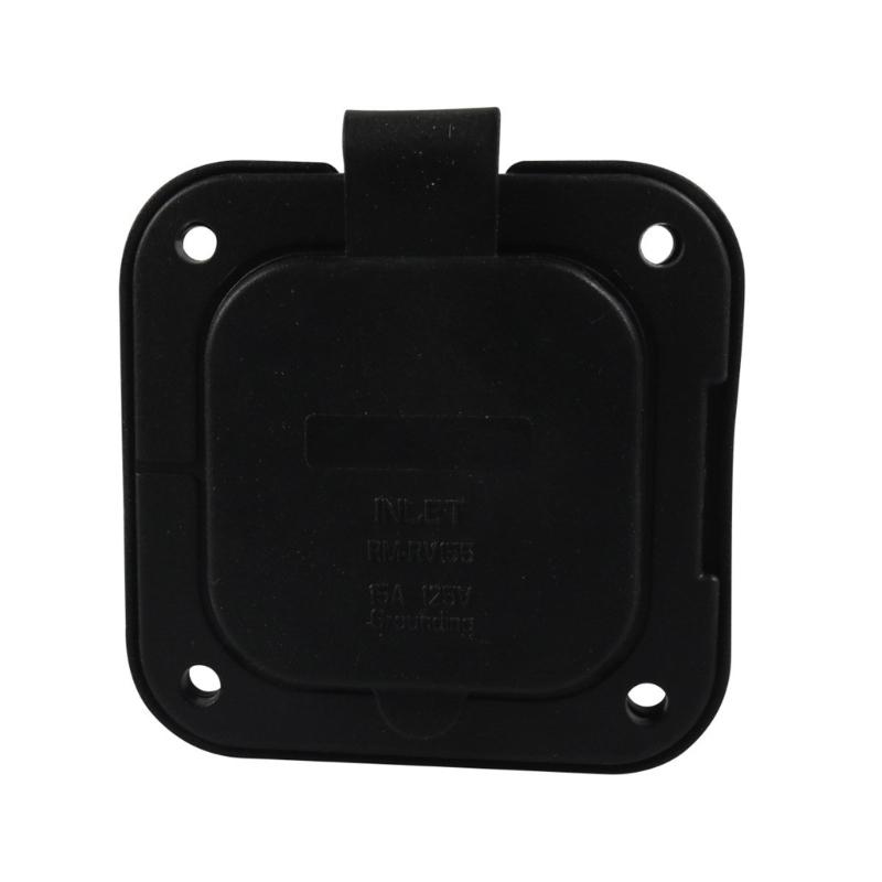Waterproof Mains Inlet Socket Secure Locking Mechanism Plastic Flush Mount Socket 125V 15A for Motorhomes & Trailers