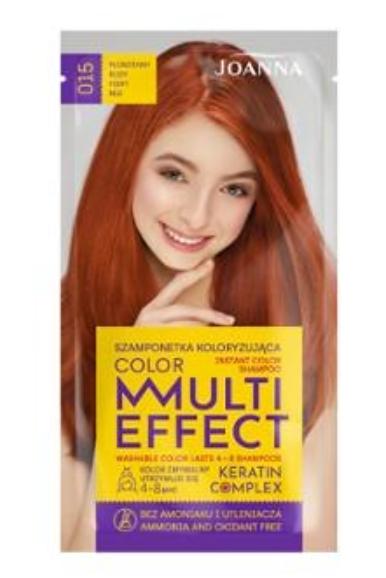 Joanna Multi Effect Color Szamponetka koloryzująca 15 Płomienny Rudy