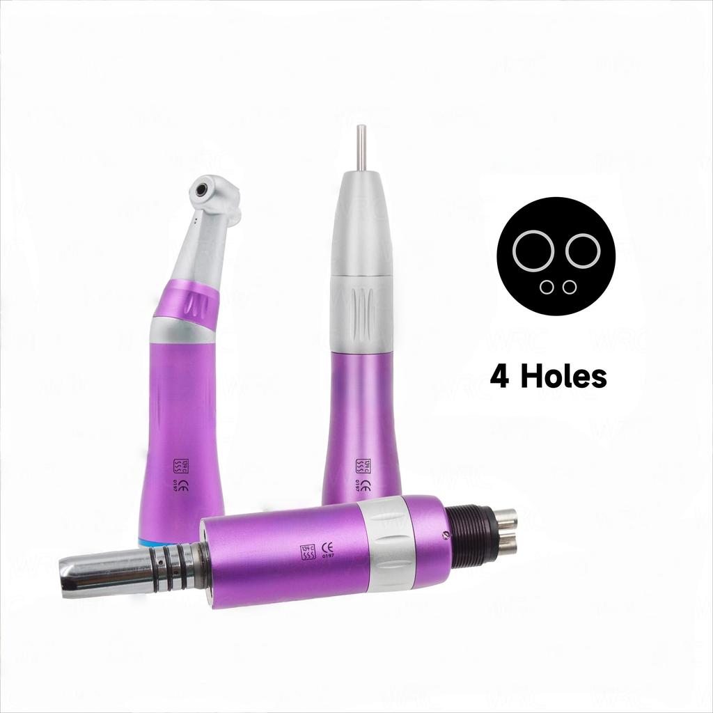 2/4Holes Turbine Handpiece Green Low Speed Handpiece Kit Air Turbine Straight Contra Angle Air Motor Inner Water Spray
