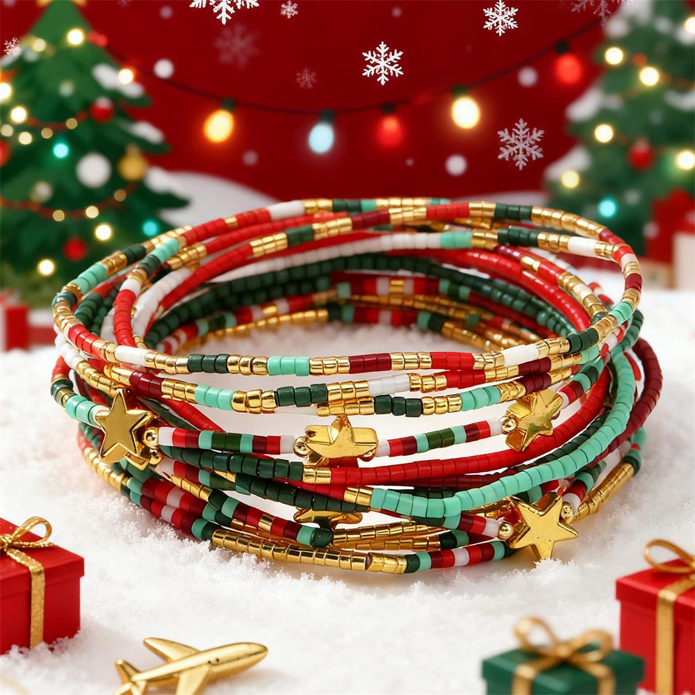 12pcs Cute christmas Rope Charm Girls Kids Bracelets Jewelry Friendship Gift