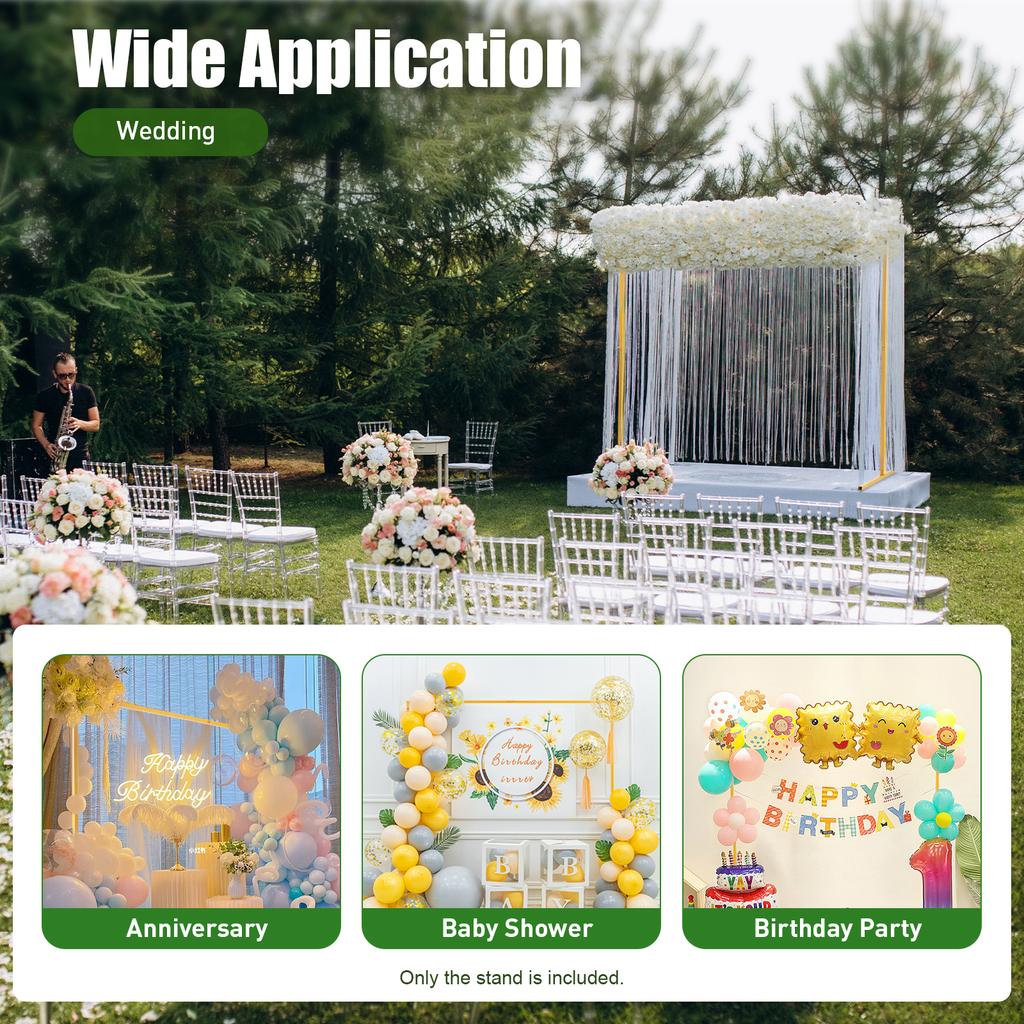 Square Wedding Arch Stand Iron Adjustable Height Backdrop for Wedding Party Decor, Birthday Baby Shower