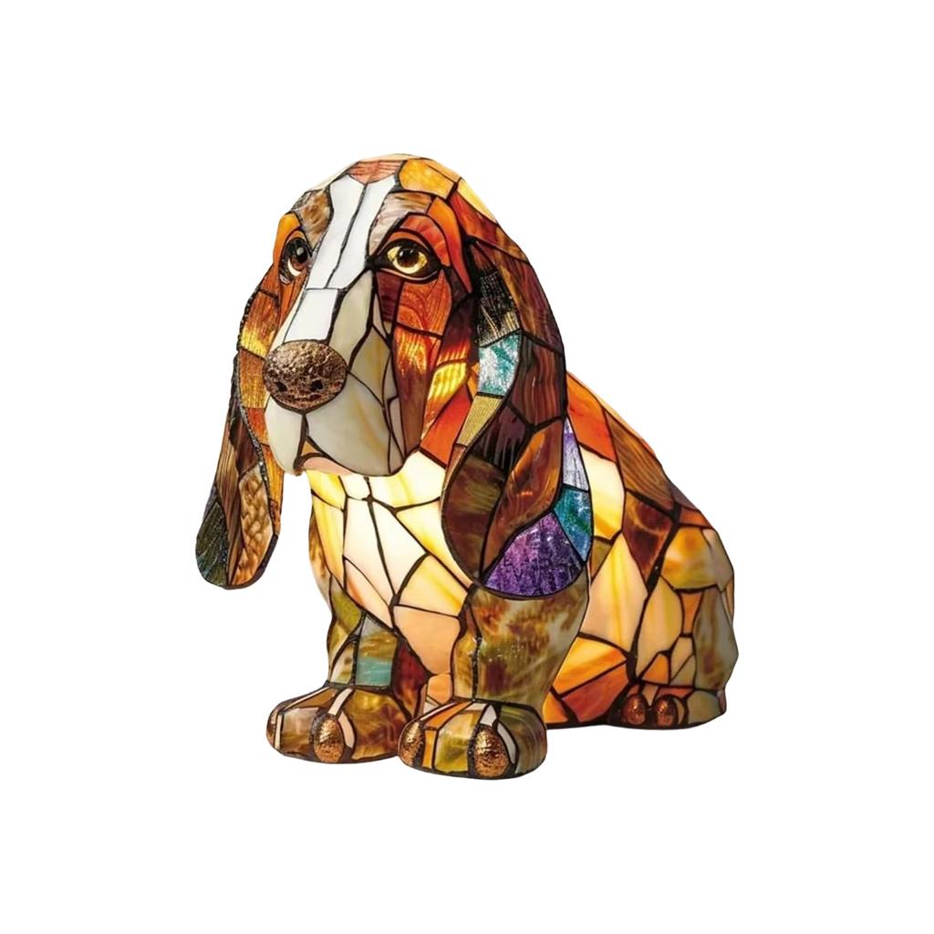 Stained Glass Table Lamp, Cute Pet-themed LED Light, Animal Series, A Perfect Gift For Pet Lovers.
