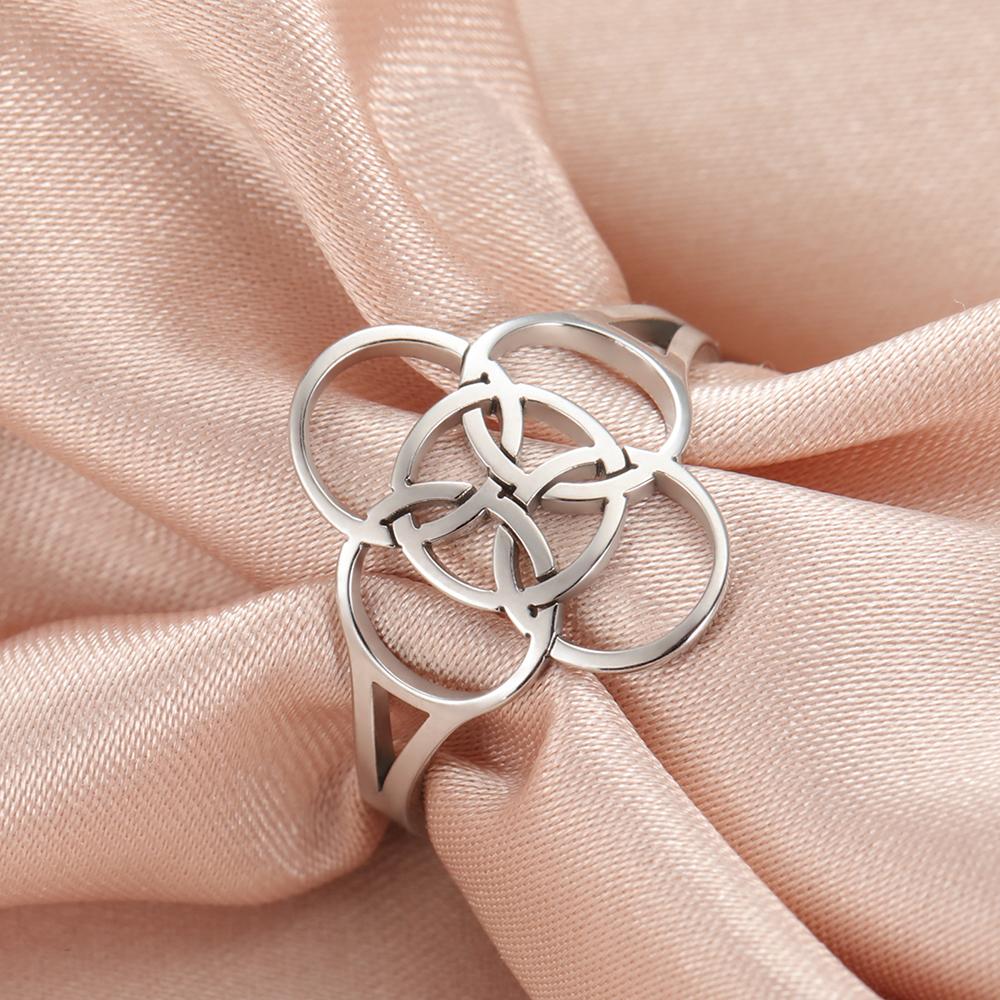 Dawapara Borromäischer Kreuz Symbol Edelstahl Ring Keltisch Fünffache Schutz Erleuchtung Amulett Religiöses Geschenk