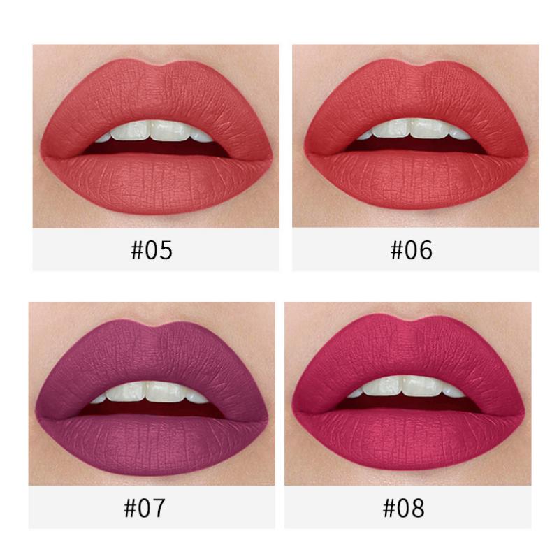 VIBELY Small Tube Matte Lipstick 4pcs Boxed Not Easy To Fall Off Color Velvet Not Fall Off Color Makeup