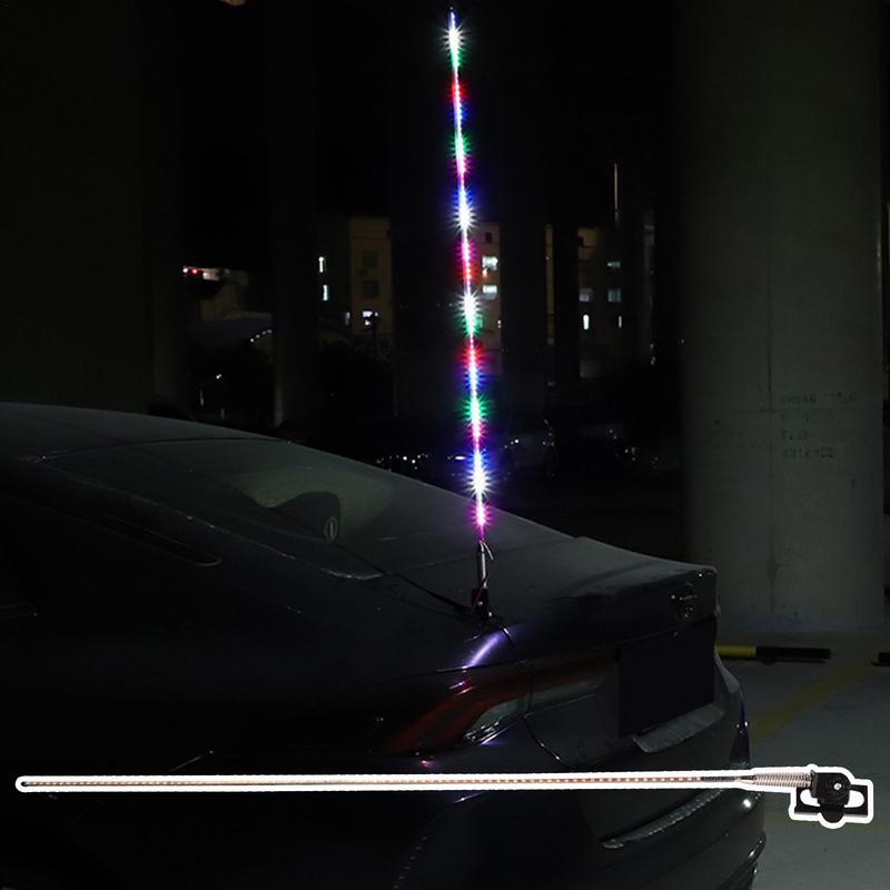 

Led Whip Lights 12V/24V Colorful Whip Light For Warning 21.6-Inch LED Antenna Lights Lighted Antenna Whips Brake Dancing Light 12V-60cm