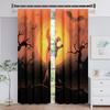 Fröhliches Halloween Schloss Kürbis Hexe Mond Fenstervorhang für Kinder Wohnzimmer Schlafzimmer Badezimmer Küche Tür Schrank Dekor Haken