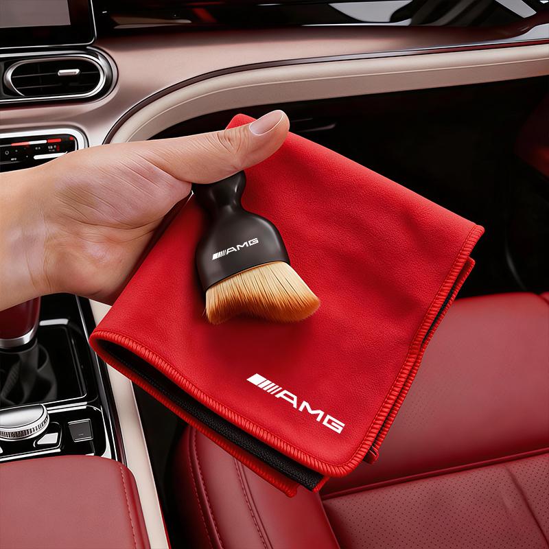 TFHM4 Suede Car Cleaning Towel Soft Brush Car Gap Dust Removal Tool For Mercedes Benz AMG GLC W203 W206 W220 W205 W211 W212 W201 W210