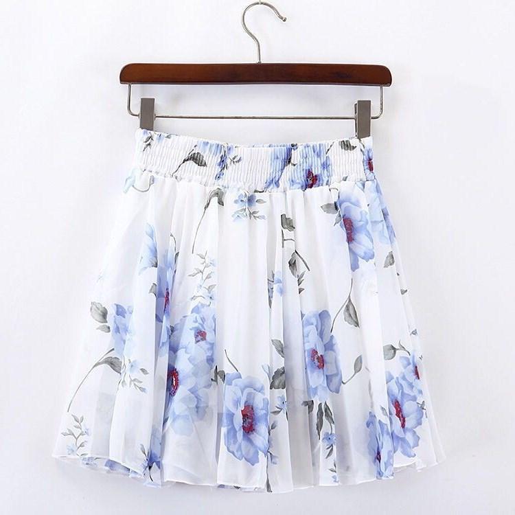 

Летняя корейская мини-юбка из шифона с цветочным принтом, высокой посадкой и эластичным поясом, 2025 XL (approx. 70-80 kg)