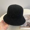 Fashion Wool Knitted Short Brim Dome Bucket Hat Women's Autumn and Winter Versatile Leisure Basin Hat Foldable