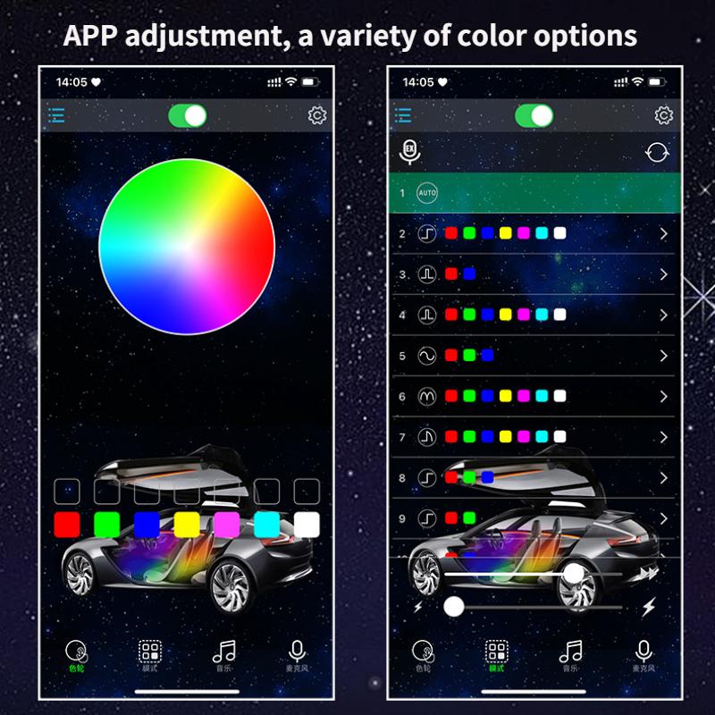 For Tesla Model 3 Y Interior Car Neon Lights Center Console Dashboard Light Mood Light APP Control LED Strip