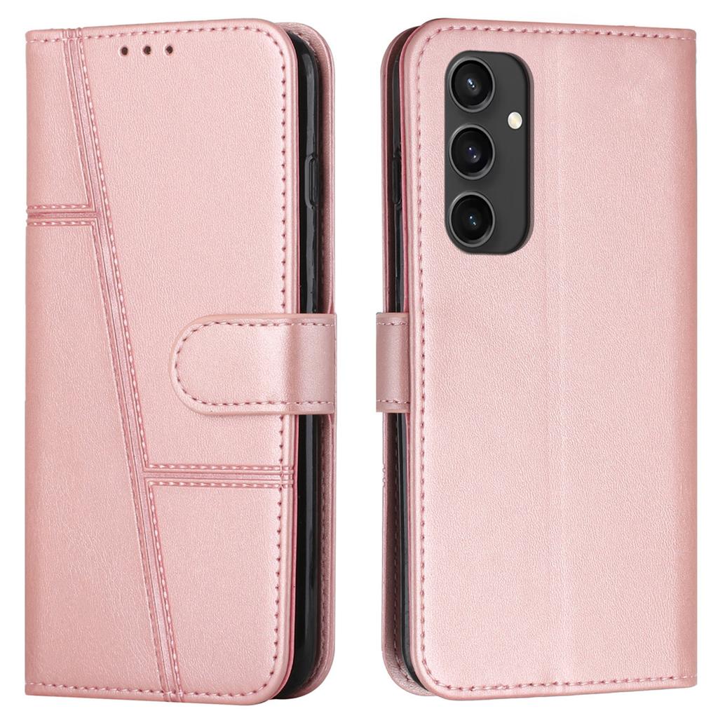 For Samsung Galaxy S24 FE Case Leather Phone Cover Stand Card Holder Slots Wrist Strap