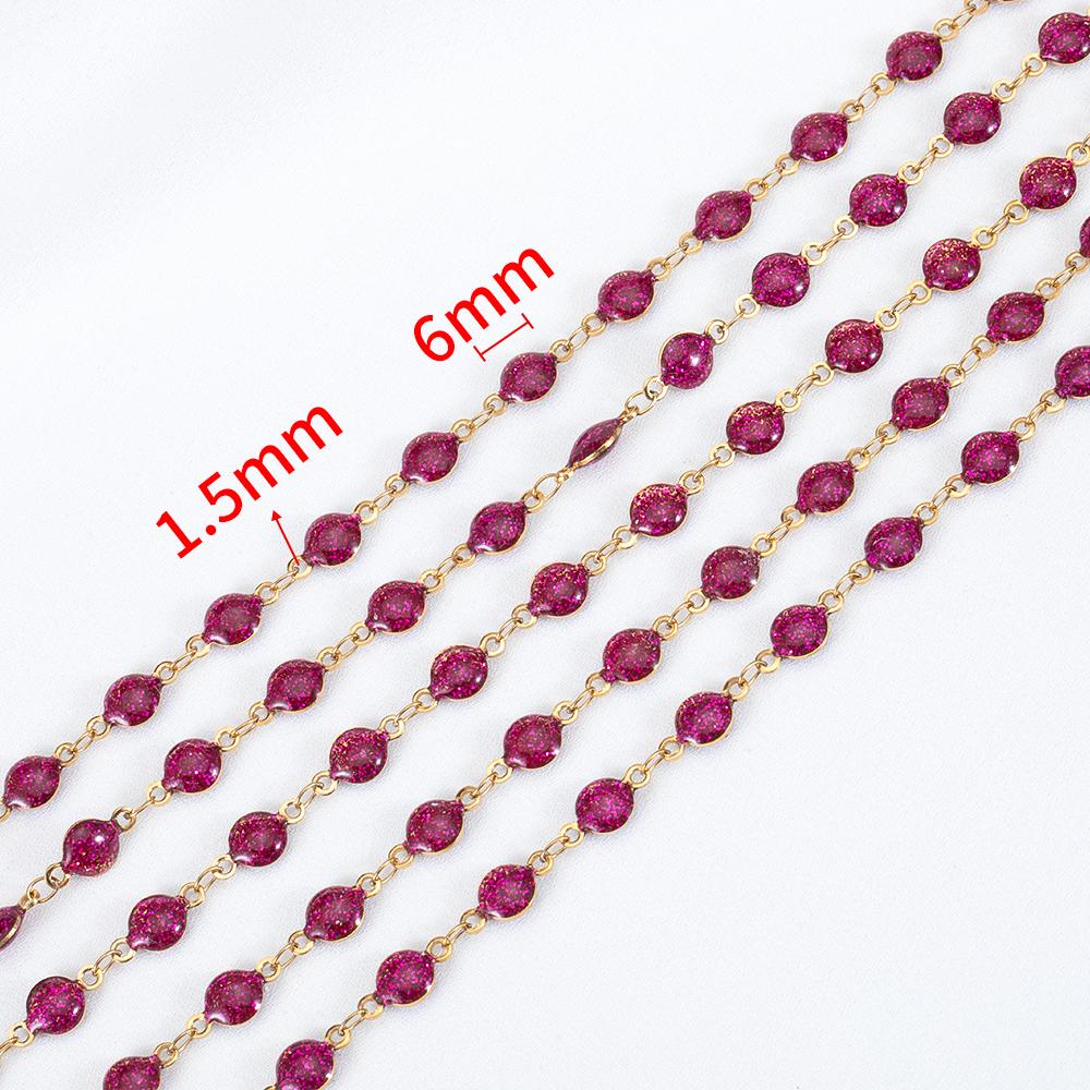 

1M Stainless Steel Shiny Powdered Bracelet Chain Jewelry Making Colorful Enamel Chains for DIY Necklace Anklet Jewelry Findings 1meter фиолетовый